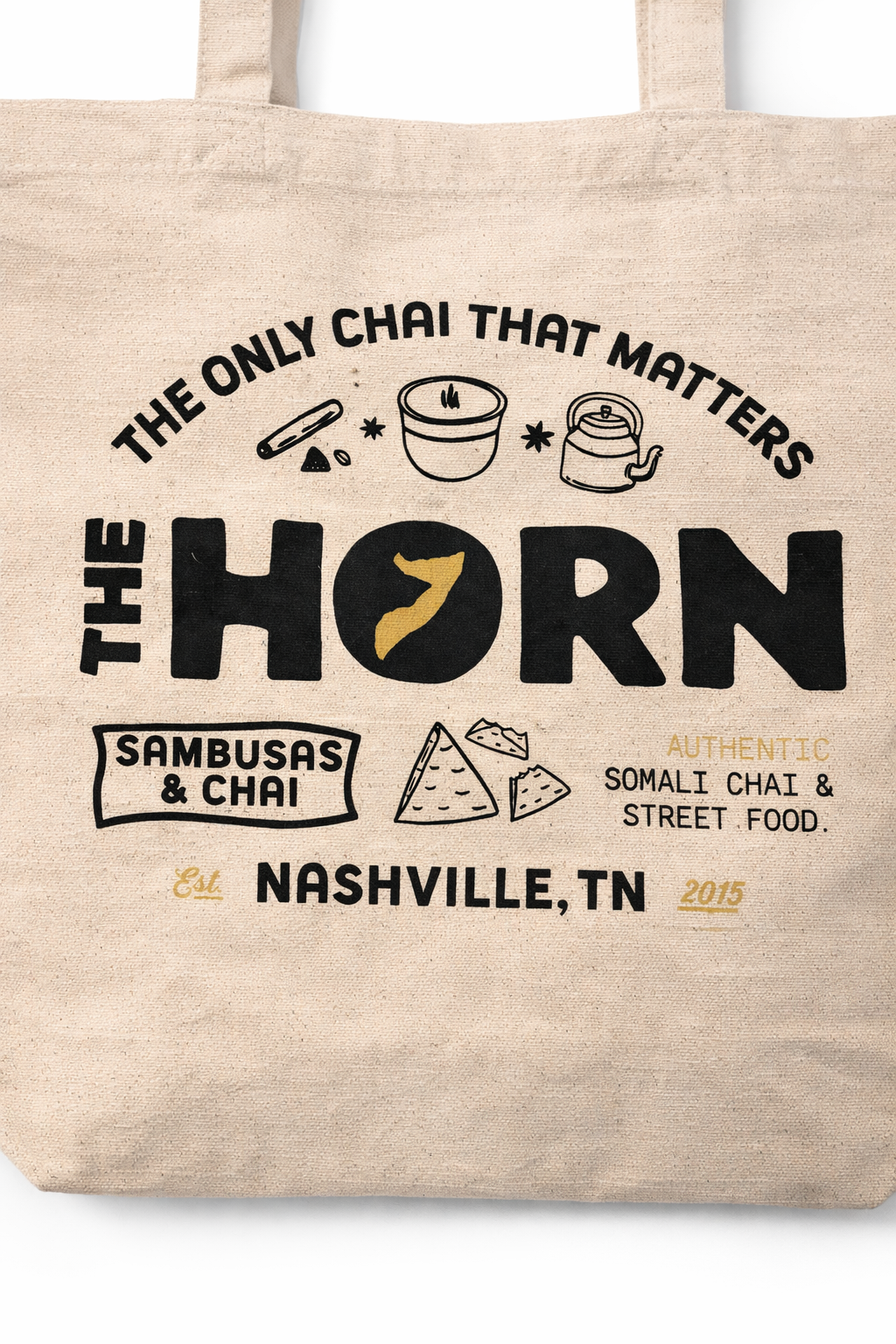 The Horn Tote Bag – Sambusas & Chai