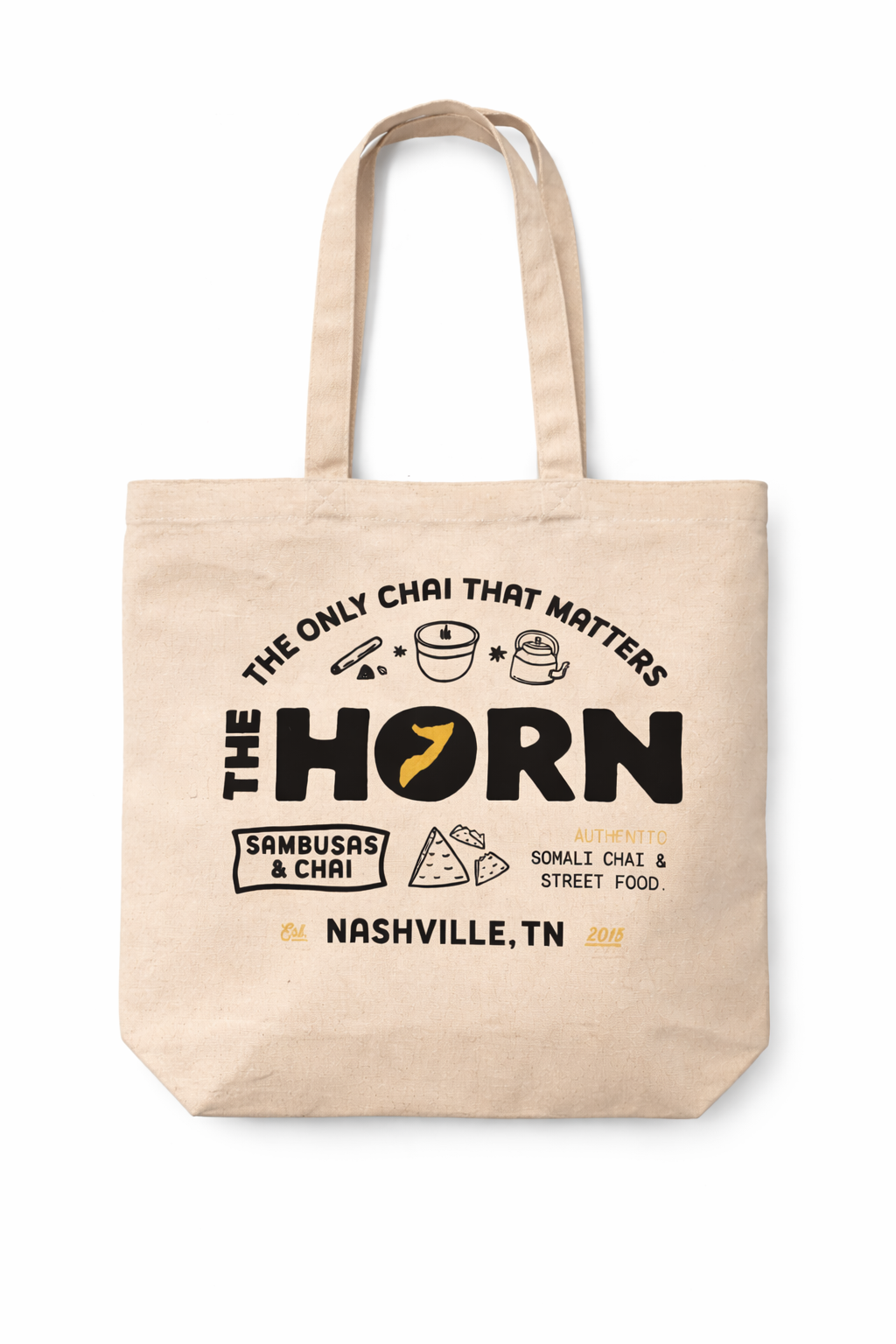 The Horn Tote Bag – Sambusas & Chai