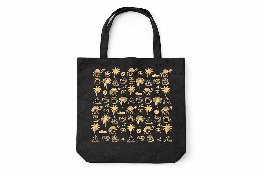The Horn Black Heritage Pattern Tote