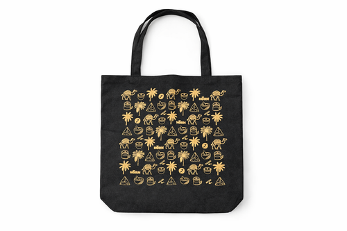 The Horn Black Heritage Pattern Tote
