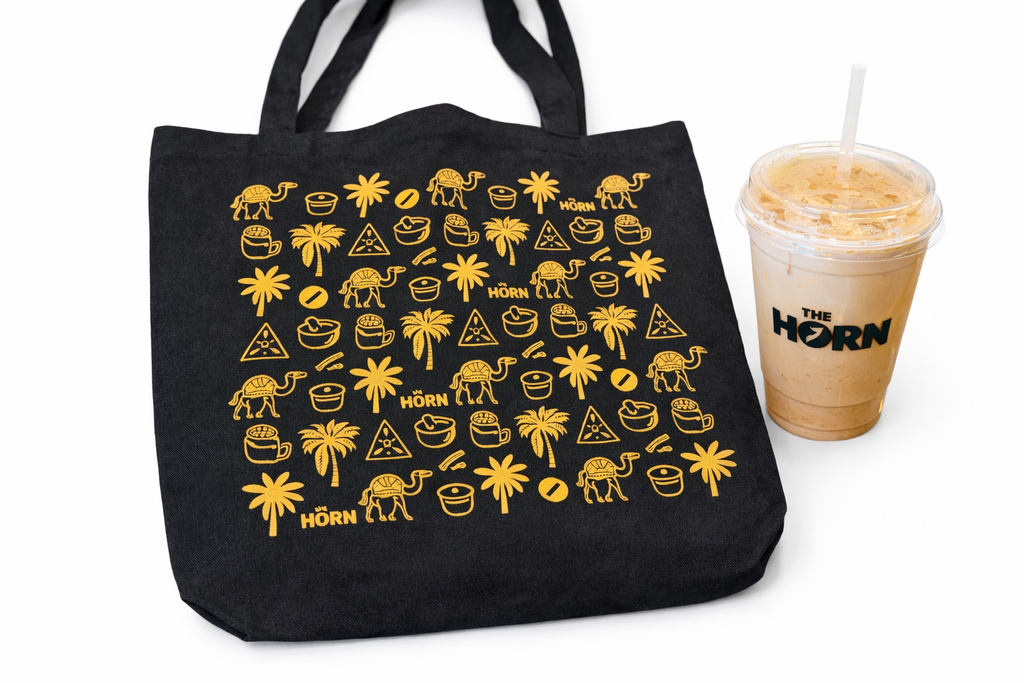 The Horn Black Heritage Pattern Tote
